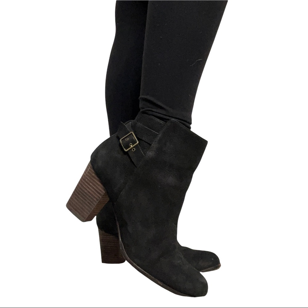 Cole Haan Black Suede Heeled Bootie